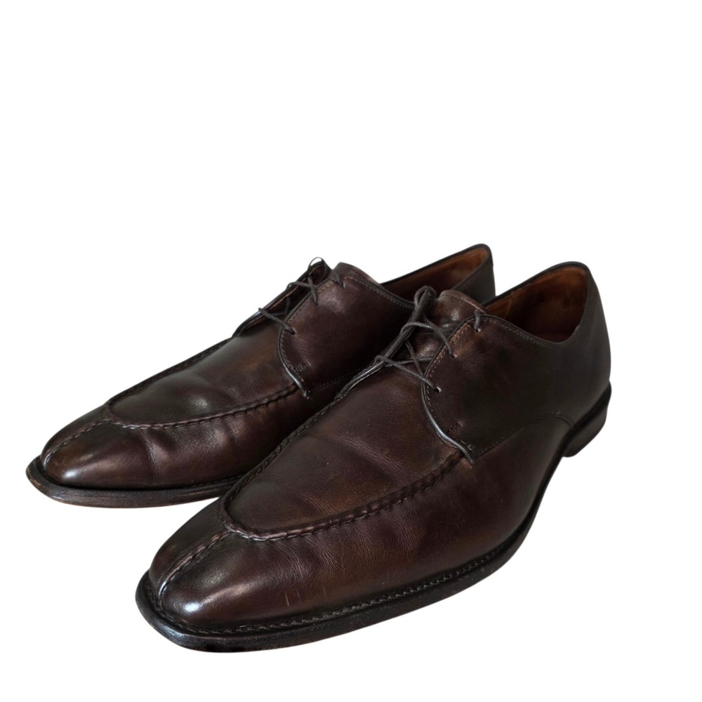 Allen Edmonds Parkway Mens 14D Brown Leather Split Toe Derby Dress Shoes